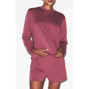 NWOT Skims Long Sleeve Boyfriend Tee - Beet
